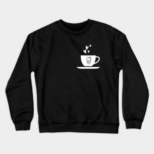 lovely kitty cat, Funny coffee cup, coffee lovers gift, coffee gift, coffee cozy, birthday, cafeteria’s stickers, fashion Design, restaurants and laptop stickers, lovely coffee cup with Kitty cat inside Crewneck Sweatshirt